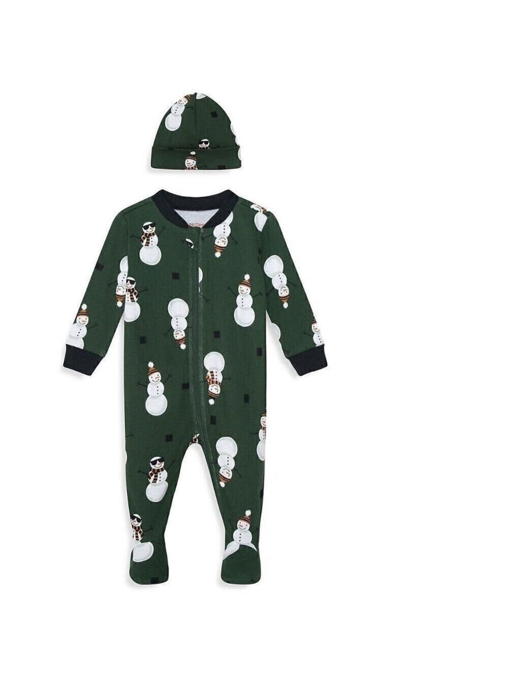 PL Sleep by Petit Lem Baby Snowman 2-Piece Toque & Footie Set 6M